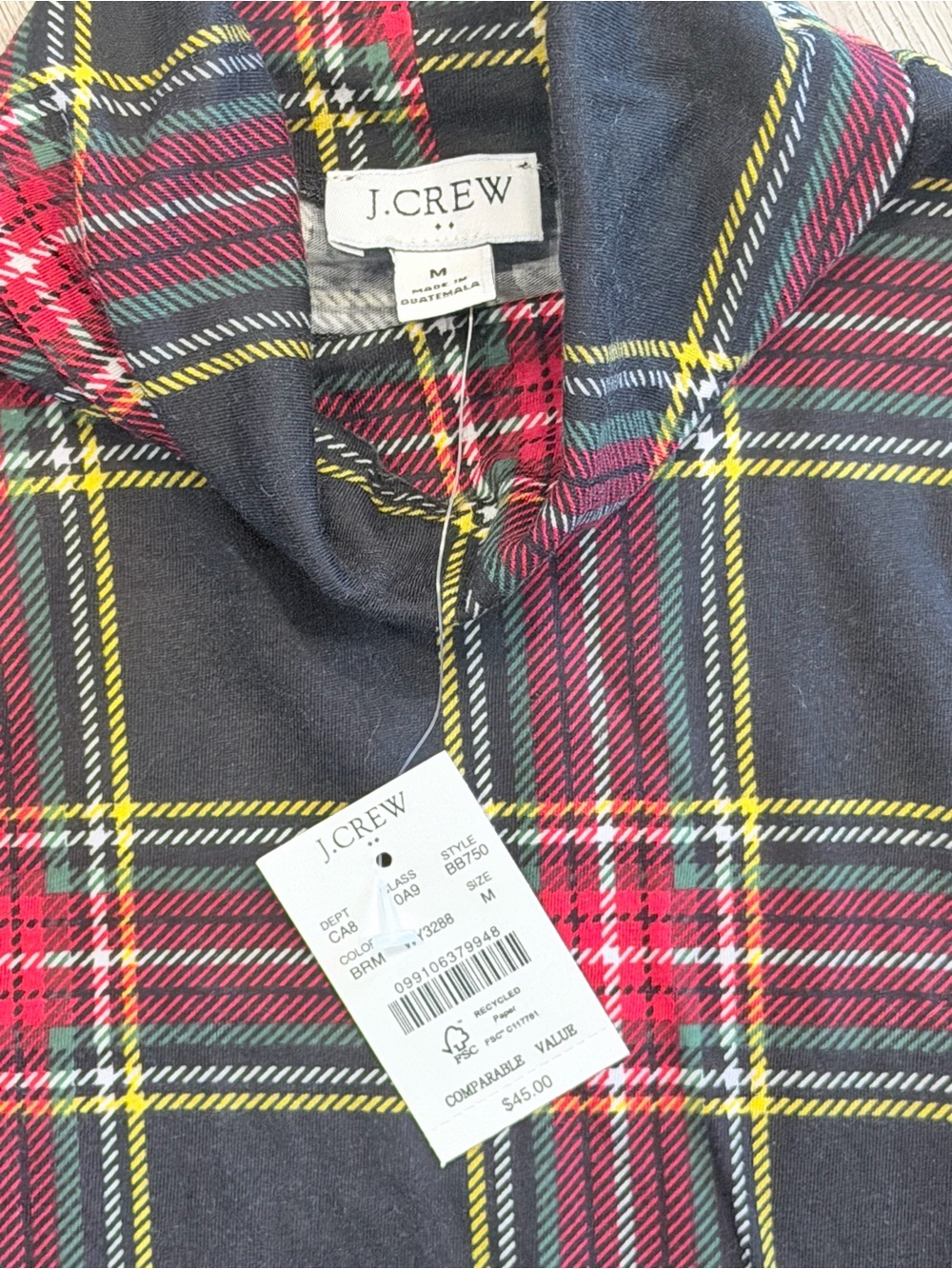 J. Crew Women’s Black and Red Plaid Turtleneck Long Sleeve Top (M) - Picture 4 of 5